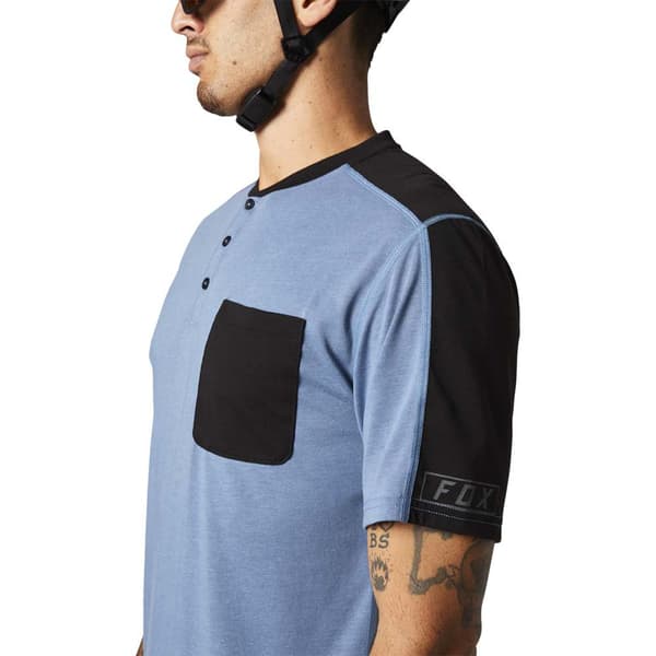 Fox Racing Mtb Ranger Drirelease® Henley T-shirt Med Korte ærmer Blå S Mand