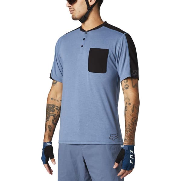 Fox Racing Mtb Ranger Drirelease® Henley T-shirt Med Korte ærmer Blå S Mand