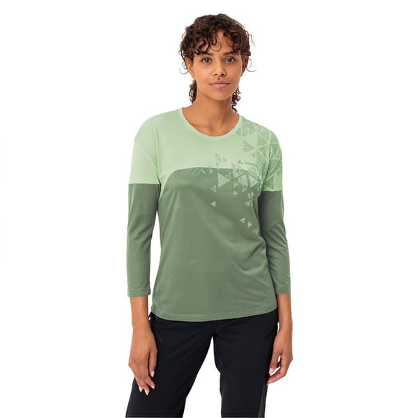Vaude Moab Long Sleeve V 3/4 ærmet T-shirt Grøn 38 Kvinde
