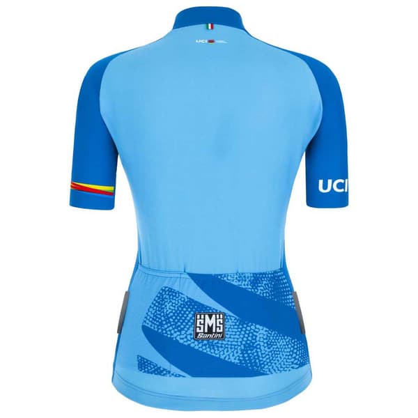 Santini Leader Uci World Tour Kortærmet Trøje Blå L Kvinde