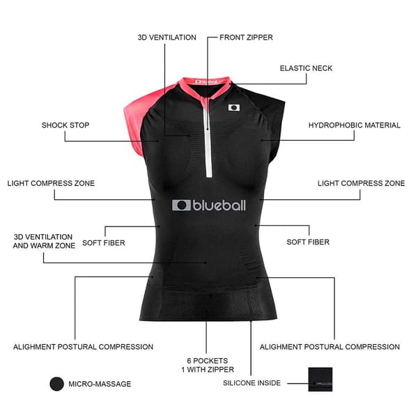 Blueball Sport Running Hihaton T-paita Musta L Nainen