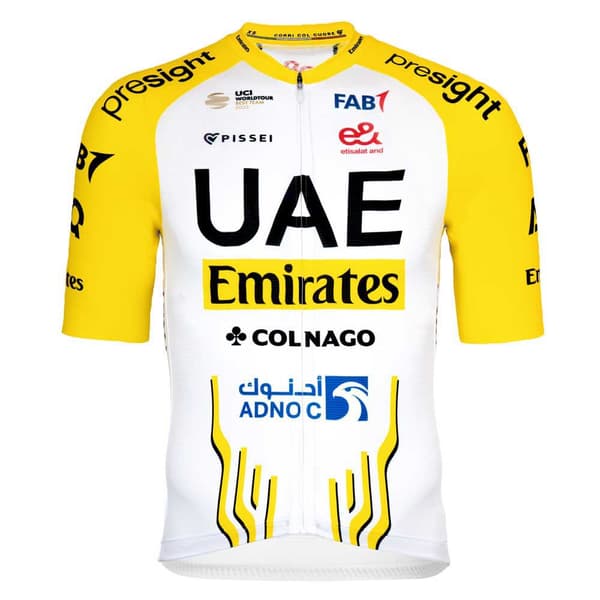Pissei Uae Team Emirates - Tour De France 2024 Replica Kortærmet Trøje Gul M Mand