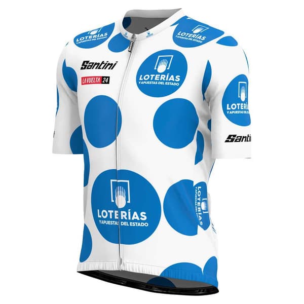 Santini La Vuelta Best Climber Kortærmet Trøje Blå 3XL Mand