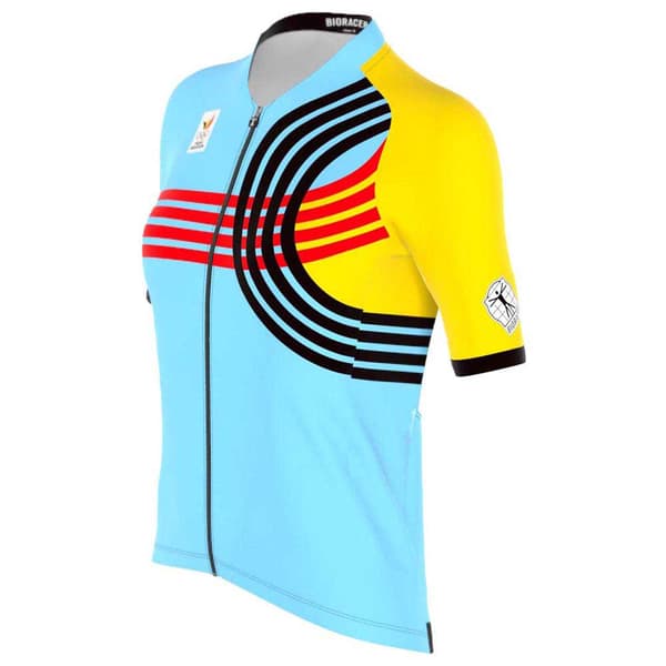 Bioracer Icon Boic Olympics Paris 2024 Korta ärmar Cykeltröja Blå XS Kvinna