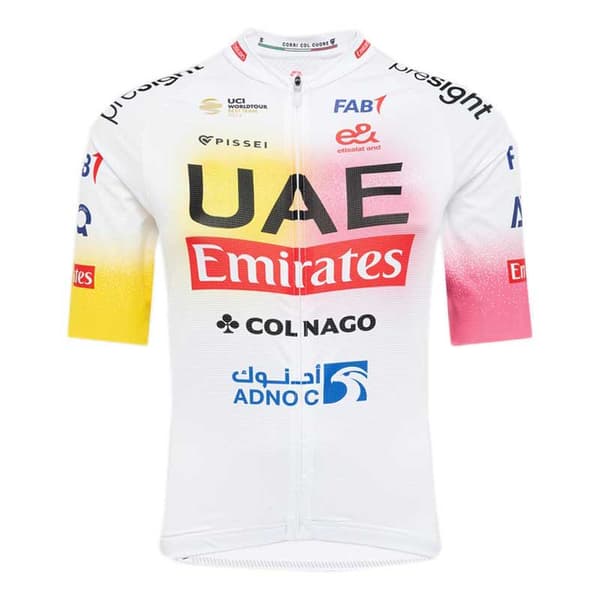 Pissei Uae Team Emirates Replica Giro+tour Korta ärmar Cykeltröja Vit L Man