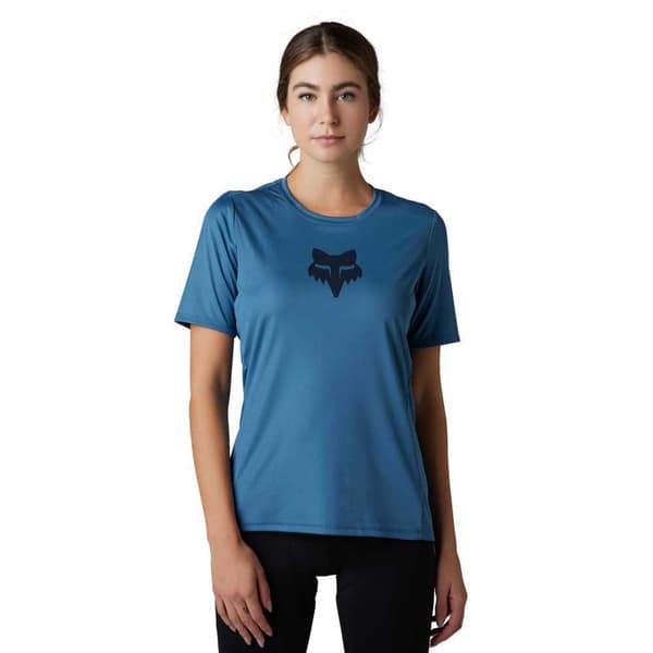 Fox Racing Mtb Ranger Logo T-shirt Med Korte ærmer Blå M Kvinde