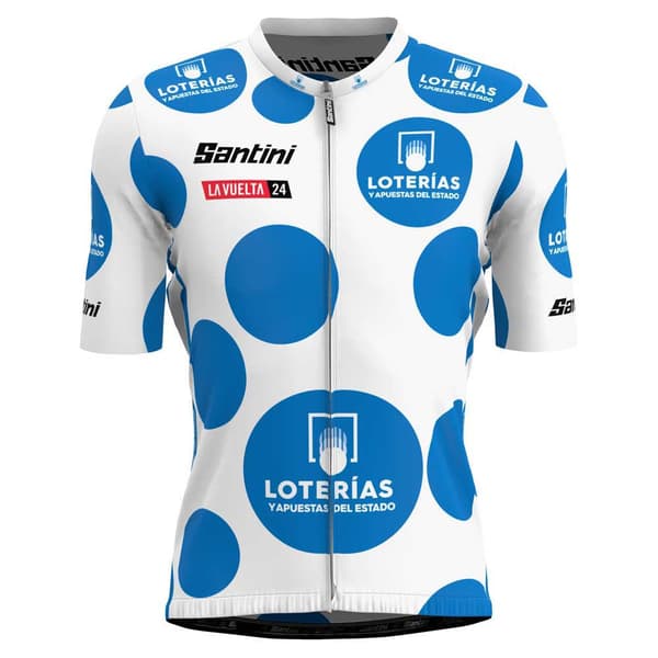 Santini La Vuelta Best Climber Kortærmet Trøje Blå L Mand