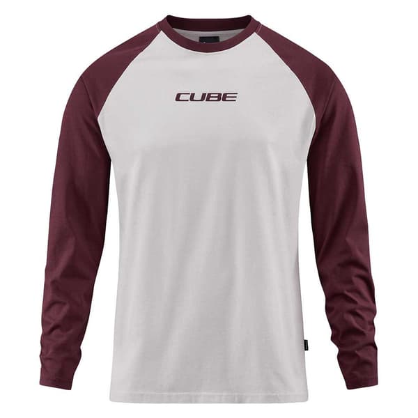 Cube Organic T-shirt Med Lång ärm Beige,Röd L Man