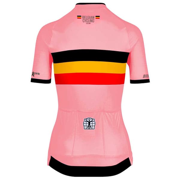 Bioracer Icon Official Belgian Cycling Lyhythihainen Pyöräilypaita Pinkki L Nainen