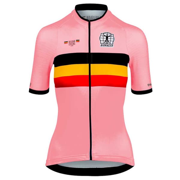 Bioracer Icon Official Belgian Cycling Lyhythihainen Pyöräilypaita Pinkki L Nainen