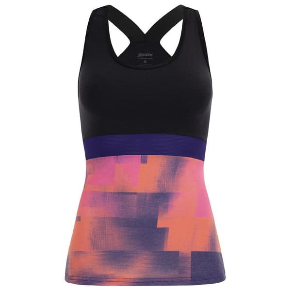 Santini Forza Indoor Collection ärmlös T-shirt Svart,Lila,Rosa L Kvinna