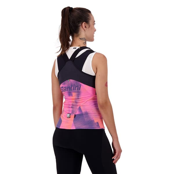 Santini Forza Indoor Collection ärmlös T-shirt Svart,Lila,Rosa L Kvinna