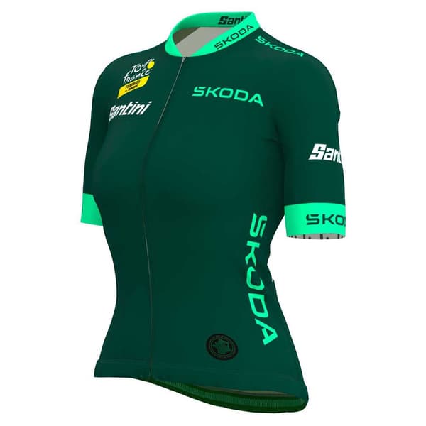 Santini Tour De France Femme Avec Zwift Best Sprinter Leader Kortærmet Trøje Grøn M Kvinde