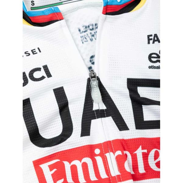 Pissei Replica World Champion Tadej Pogacar 2024 Uae Team Emirates Kortærmet Trøje Hvid M Mand