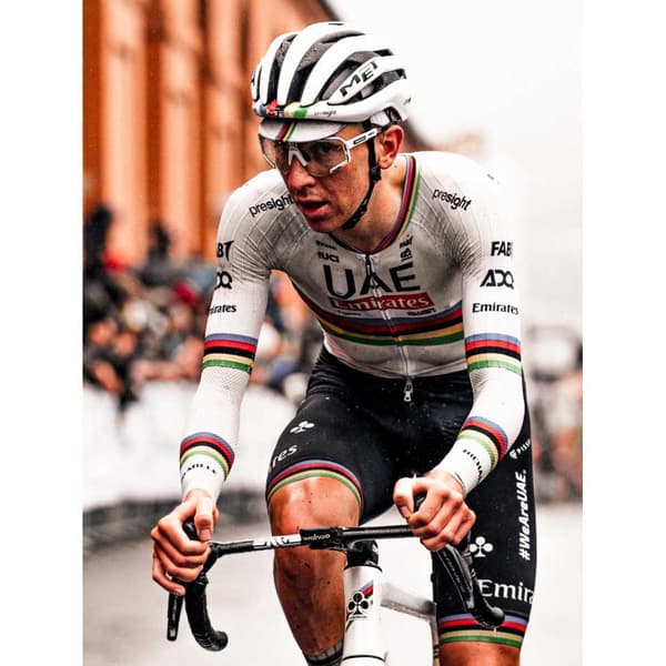 Pissei Replica World Champion Tadej Pogacar 2024 Uae Team Emirates Kortærmet Trøje Hvid M Mand