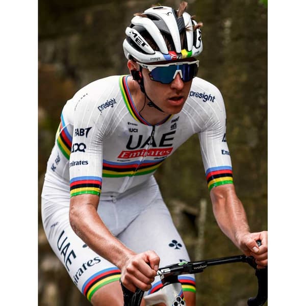 Pissei Replica World Champion Tadej Pogacar 2024 Uae Team Emirates Kortærmet Trøje Hvid M Mand