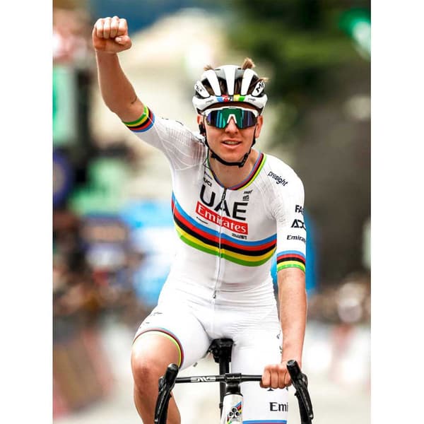 Pissei Replica World Champion Tadej Pogacar 2024 Uae Team Emirates Kortærmet Trøje Hvid M Mand