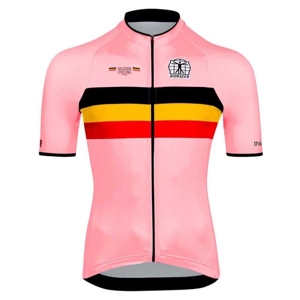 Bioracer Icon Official Belgian Cycling Kortærmet Trøje Rosa 158-170