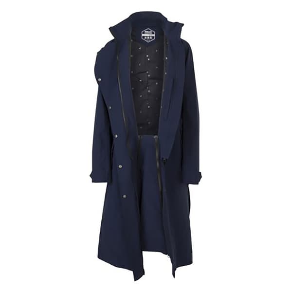 Agu Long Urban Trench Coat Jakke Blå S Kvinde