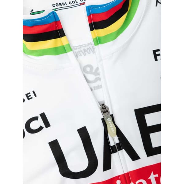 Pissei Winter World Champion Tadej Pogacar 2024 Uae Team Emirates Langærmet Trøje Hvid L Mand