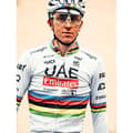 Miniatyrbillede 7 af 8: Pissei Winter World Champion Tadej Pogacar 2024 Uae Team Emirates Langærmet Trøje Hvid L Mand