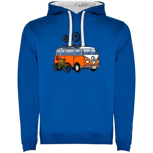 Kruskis Hippie Van Mtb Two-colour Tröja Med Huva Blå 2XL Man