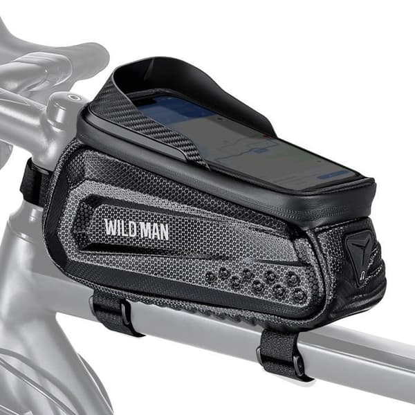 Wildman E10 Vattentät Cykelväska Kapacitet 1L Touch Window Svart
