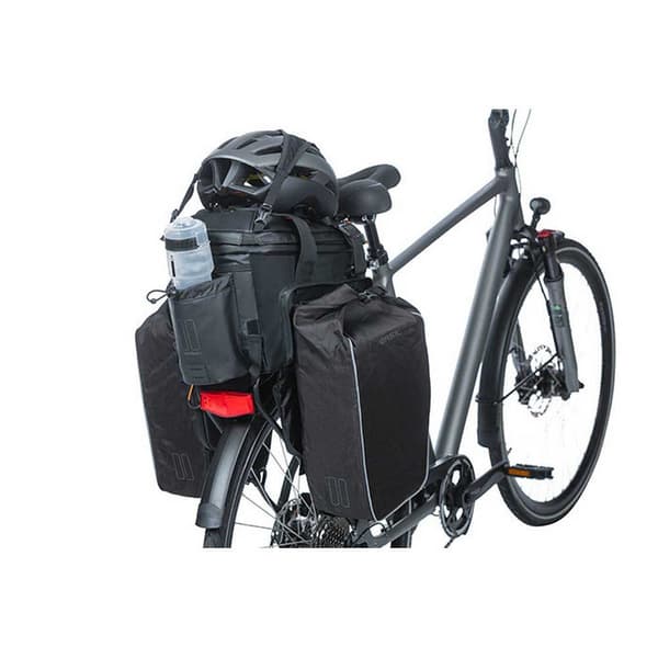 Basil Cykelväska Miles Tarpaulin Xl Pro 9-36l Med Reflexer Svart