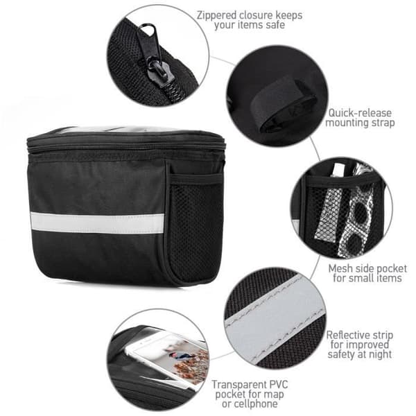 Lixada Cykel Cykel Framväska MTB Cykel Styre Väska Korg Pannier Kylarväska Med Reflex Strip-8