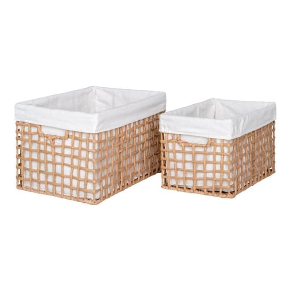 Korg - Bustelo - Set av 2 - Naturlig - Sjögräs - 30 x 19 x 20 cm