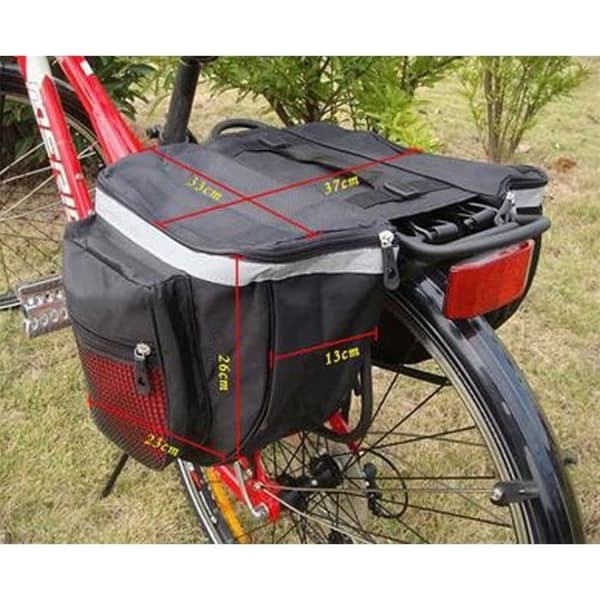 Vattentät cykelbagagehållare Baksätesväska Förvaringsväska Dubbelröd