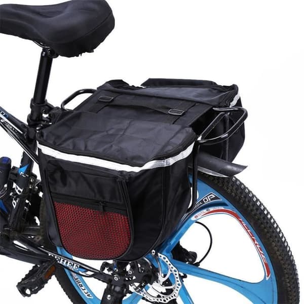 Vattentät cykelbagagehållare Baksätesväska Förvaringsväska Dubbelröd