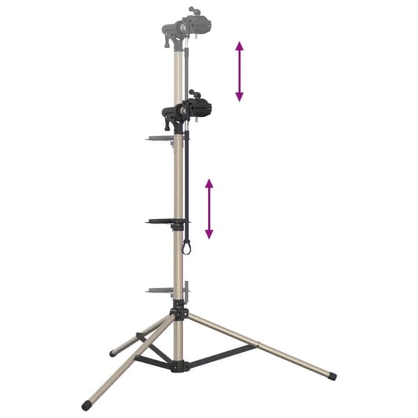 vidaXL Pyöränkorjausteline taittuva säädettävä 120-165 cm alumiini