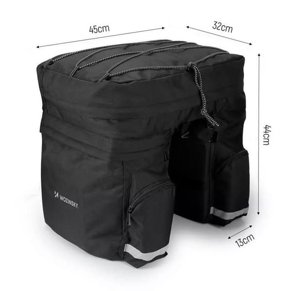 Cykeltasche - Wozinsky - WBB13BK - 60 liter - Regnskydd inkluderat - Svart