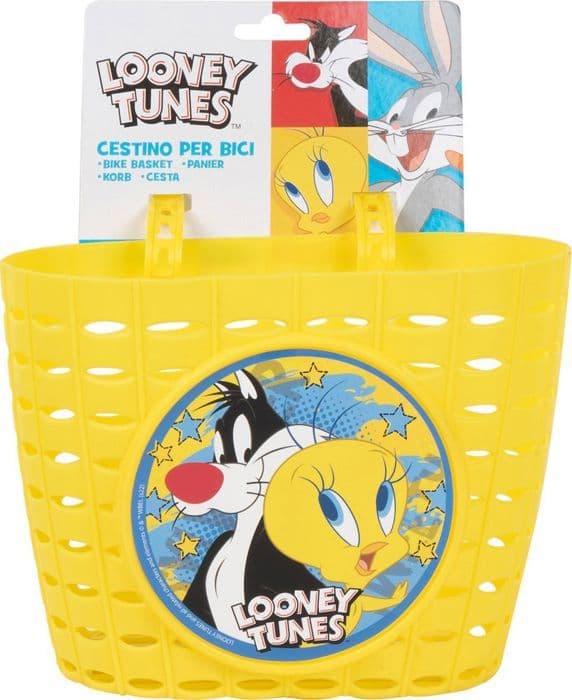 Korg - Looney Tunes - Tweety Sylvester - Blå Gula - 14x12x20 cm - Fästen ingår