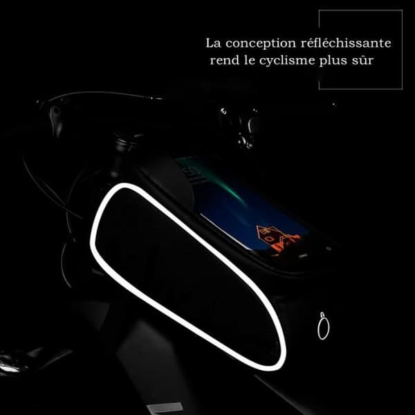 Cykelväska för telefon, vattentät CALDION - Svart - För smartphone upp till 6,5 tum
