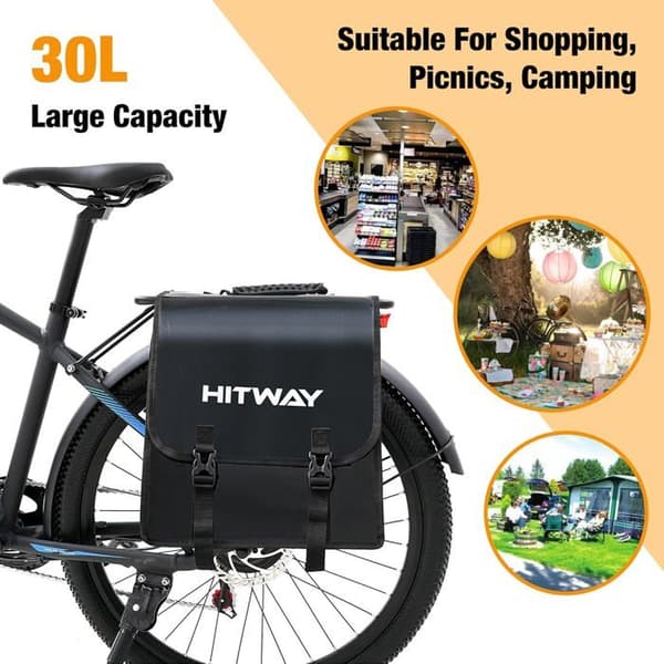 HITWAY Cykelväska, Pannier Rack Bags, 30L Large Rear Rack Bag, Pannier Rack Bags, Vattentät