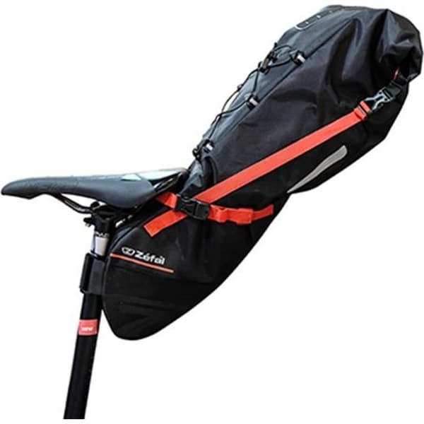 ZEFAL Z-ADVENTURE R11 CYKELSADELVÄSKA FÖR 11L SVART-RÖD VATTENTÄT KARBORDSFÄSTNING (L 56cm x B 15cm x 17cm) MAX LAST 5kgs