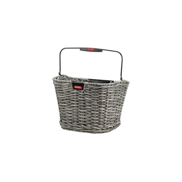 KLICKFIX Wicker främre cykelkorg - 34x25x27 cm - 16L - Svart/flerfärgad