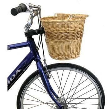 Riktig flätad cykelkorg - M-WAVE - Clip-on fäste - Mått 38x28x27cm