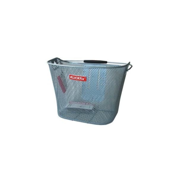 KLICKFIX Cykelkorg fram - Smal Mesh - 16 L - Silver