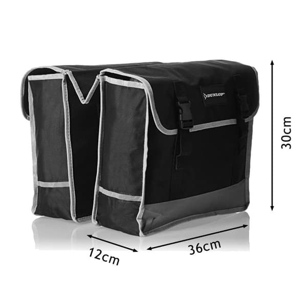 Dubbel cykelsaddelväska - Dunlop - 36x30x12cm - Vattentät - Polyester 600 D - Unisex