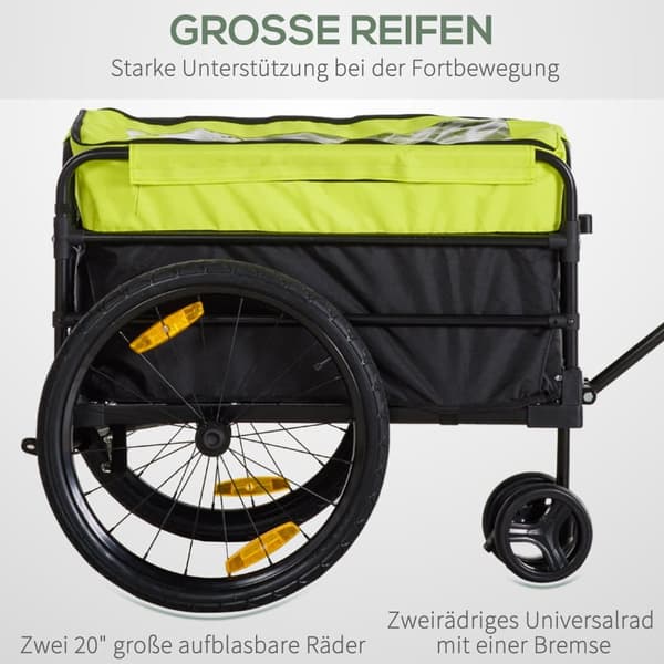 Lastvognstrailer, 2-i-1, 130x64x103 cm, Gul