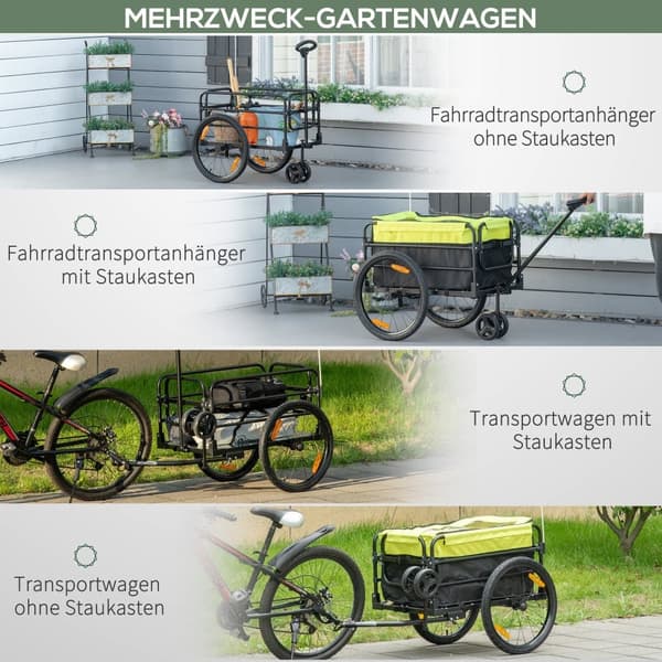 Lastvognstrailer, 2-i-1, 130x64x103 cm, Gul