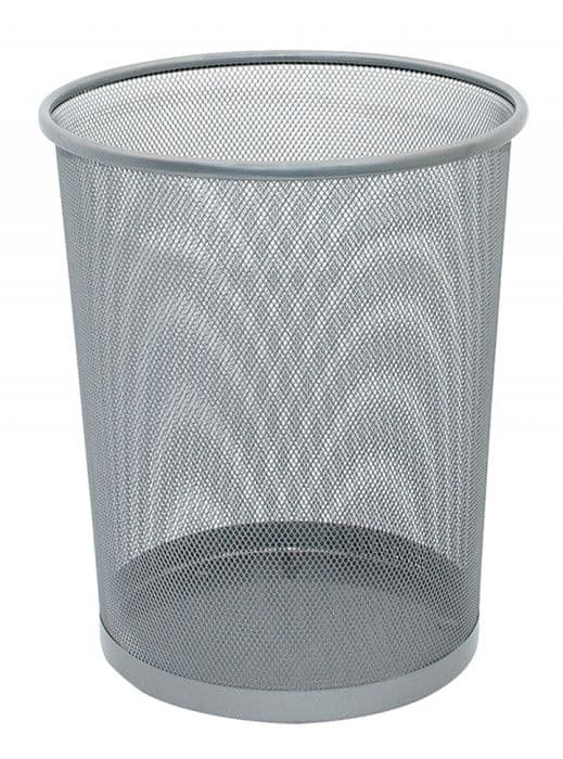 Soptunna - Q-Connect - KF00849 - Silver - 19L - Lackad metallnät
