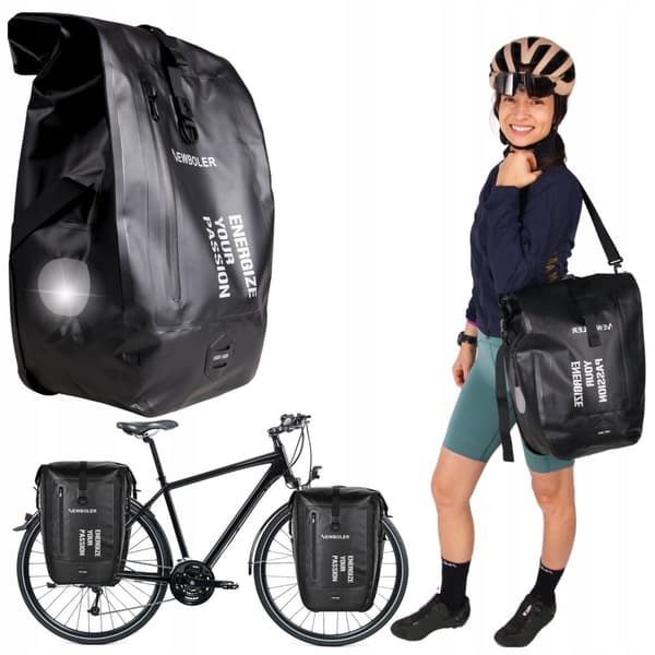 Cykeltaske bagerste rulle bagerste taske, stor, vandtæt
