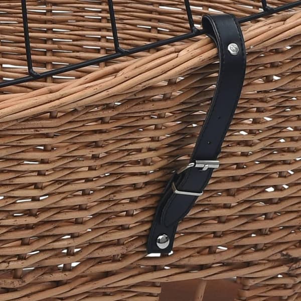 vidaXL cykelkurv med låg til styr 55x31x36 cm naturlig pil