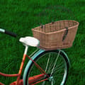 Miniatyrbild 1 av 2: Cykelkorg för pakethållaren med dyna 55x31x36 cm naturlig pil
