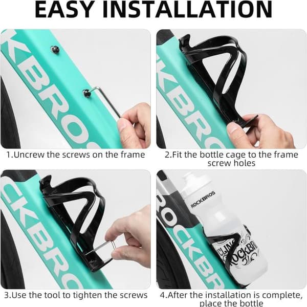 Cykelflaskhållare, ROCKBROS hållare (PVC1001W) vit