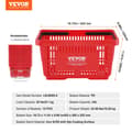 Miniatyrbild 2 av 2: Shopping Basket Set, 20 lbs belastningskapacitet, 24L förvaringsutrymme,Röd